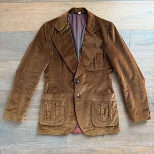 Vintage Brown Velvet Sport Coat~ Mod Rock Star~ Single Breasted Jacket~ Sz 40